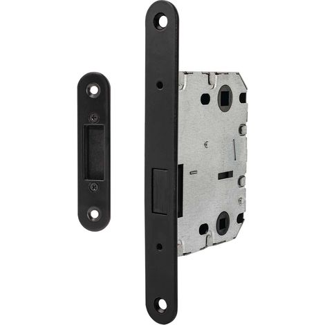 Picaporte magnético negro 70mm con condena para puerta interior