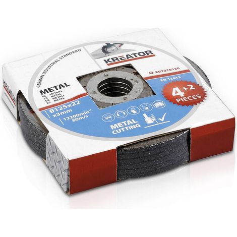 Discos de corte - metales - Ø 125 x 2,5 mm - 6 piezas Kreator (1/2)