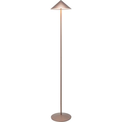 Lampadaire LED Zafferano Pina XXL bronze, rechargeable, 6W IP65, variateur tactile, tête magnétique, style contemporain