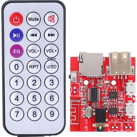 Kit Bluetooth 4.1 Carte Décodeur MP3 pour Autoradio, Module Audio Voiture avec Télécommande, Convertisseur Sonore USB/SD, Accessoire de Réparation Enceinte (1/5)