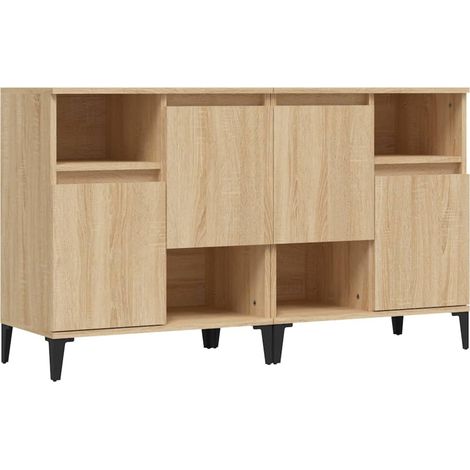 Credenza cassettiera mobile contenitore organizer cucina soggiorno salotti set di 2 sonoma 60 x 35 x 70 cm legno ingegnerizzato marrone 020036821