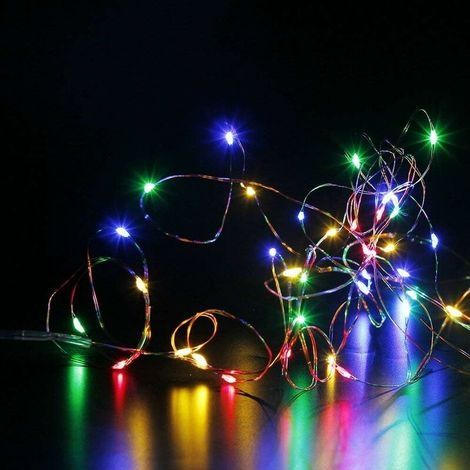 20er-Pack Lichterkette, batteriebetrieben, 1 m (3,3 Fuß) lange, wasserdichte Mini-Lichterkette mit 10 LEDs, silberfarben (1/4)