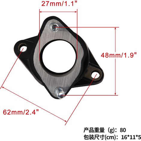 GOOFIT 27mm gebogener Ansaugkrümmer für vertikale Motoren, geeignet für ATV, Offroad-Go-Karts (1/4)
