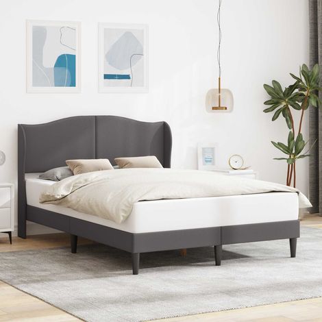 Estructura de cama Gris 140 x 190 cm Cuero sintético