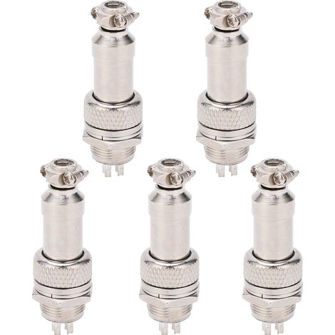 5 Stück Luftfahrt-Steckverbinder (männlich/weiblich) für Schalttafeln, Stromversorgung, Chassis, Metallanschlüsse, 5A GX12 450V 4-polig (1/5)