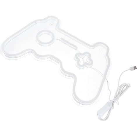 Veilleuse néon bleue en forme de manette de jeu, idéale pour la décoration de chambre, lumière douce, ambiance bar/soirée, design agréable pour les yeux (1/5)