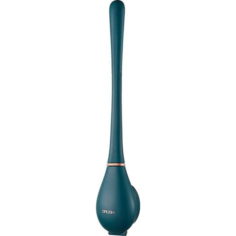 Wandmontierte WC-Bürste aus blauem Silikon – Flexibel mit schnelltrocknender Halterung – Kratzfeste Borsten für effektive Reinigung (1/5)
