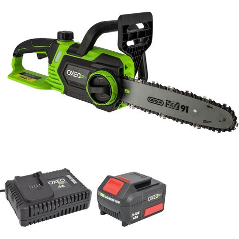 Tronçonneuse sans fil 18V - Longueur de coupe 23cm - Protection main - Etui de protection lame - Batterie 4Ah et chargeur 4A (1/5)