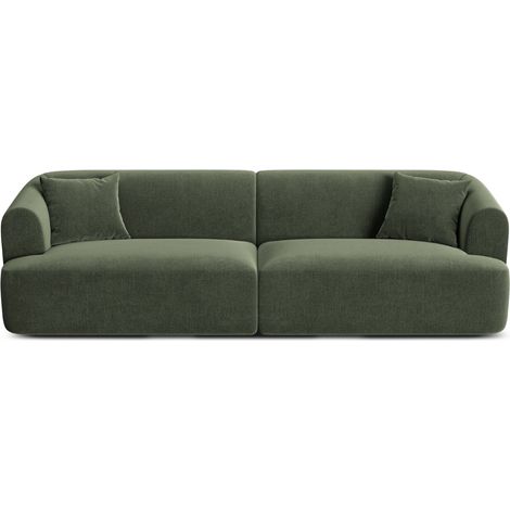 Canapé modulable 4 places en velours vert (1/5)