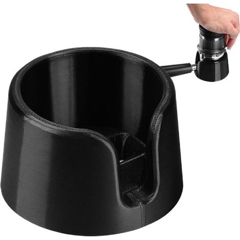 Kaffeesiebträgerhalter – Tamperhalter – Kaffeezubereitung – Verhindert Vibrationen – 8,5 x 8,5 cm – Schwarz (1/5)