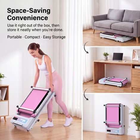 Tapis de course sous bureau pliable à 180 degrés, design gain de place, pour maison et bureau (1/5)