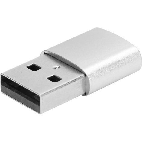 USB-C-Buchse auf USB-Stecker Adapter, Schnellladekabel, Laptop-kompatibel (Silber) (1/5)