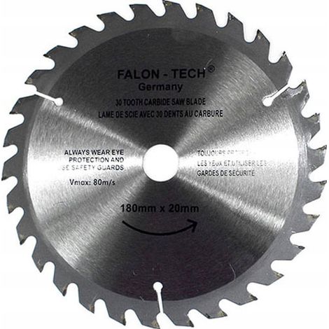 FALON-TECH 180x30mm 40T Hartmetall-Trennscheibe für Holzsägen
