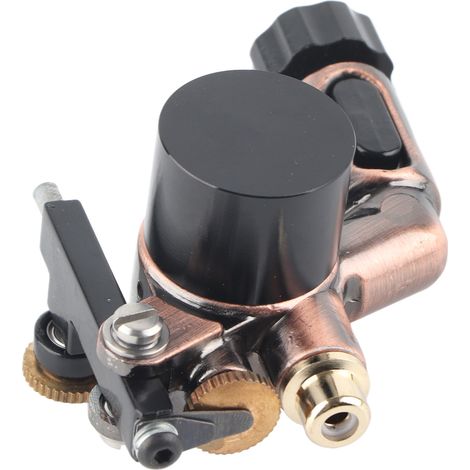 Pistolet à tatouage rotatif en alliage de cuivre 8V 9000 tr/min, interface RCA, pour liner et shader, couleur bronze rouge. (1/5)