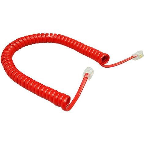 RJ9 Spiralkabel, 1,8 Meter lang, gebogene Leitung für Festnetztelefonhörer, kompatibel mit Büro- und Heimtelefonen.