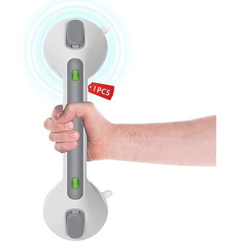 Poignées de Douche à Ventouse, 12in Poignée de Salle de Bain, Poignée de Sécurité, Sans Perçage, Barre d‘appui de Douche, Poignée de Salle pour Personnes Âgées/Handicapées/Enfants/Enceinte (1/5)