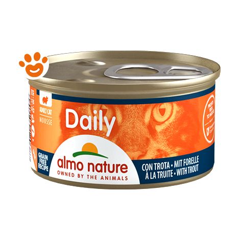 Almo Nature Cat Adult Daily Mousse con Trota Megapack - Almo Nature Cat Adult Daily Mousse con Trota Megapack - Lattina Da 85 Gr