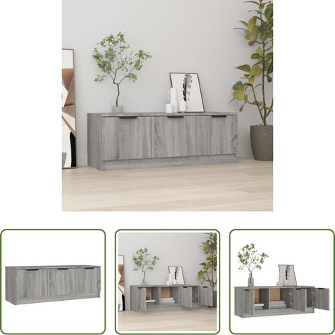 vidaXL TV-Schrank Holz - TV-Schrank Grau Sonoma 102x35x36,5 cm Holzwerkstoff (1/5)
