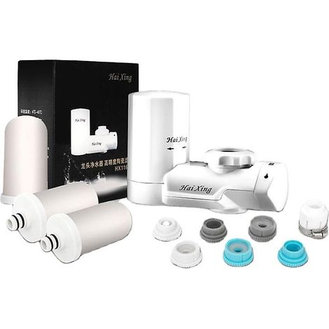 Douchette de robinet réglable anti-éclaboussures avec filtre et économiseur d'eau pour robinet de cuisine et salle de bain - Compatible avec les robinets standards - FFY (1/4)
