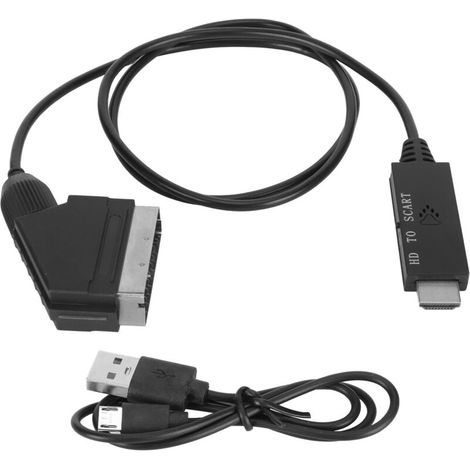 Interfaccia multimediale HD a cavo SCART, adattatore convertitore PAL NTSC per TV, VHS, videoregistratore, DVD (1/5)