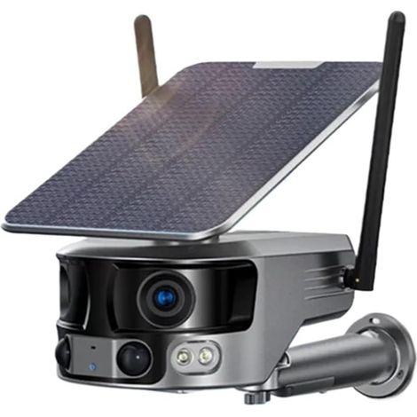 Caméra de sécurité à Domicile Caméra de sécurité Solaire 4K 8MP, Zoom 4X, Angle de Vue Ultra Large, Double Objectif 4G, détection Humaine PIR, vidéosurveillance(WiFi No Card) (1/5)