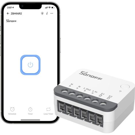 Interrupteur intelligent Zigbee avec amplificateur de signal – Compatible Alexa et Google Home – Nécessite un fil neutre – Sonoff