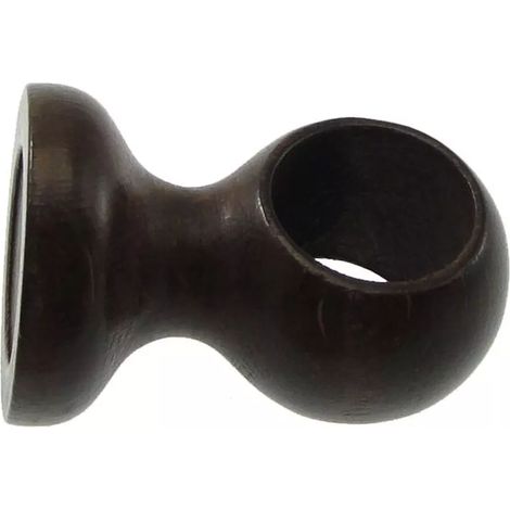 supporto per soffitto per bastone ø28mm con viti e tasselli  - colore noce.