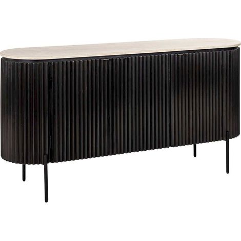 Buffet élégant trois portes bois foncé - Bois foncé et clair (1/5)