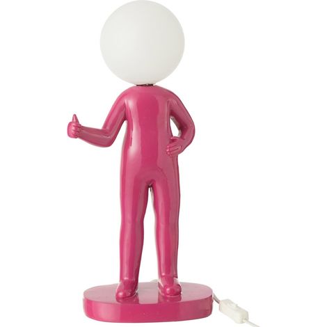 Lampe à Poser en Résine "Pouces" 44cm Fuchsia (1/3)