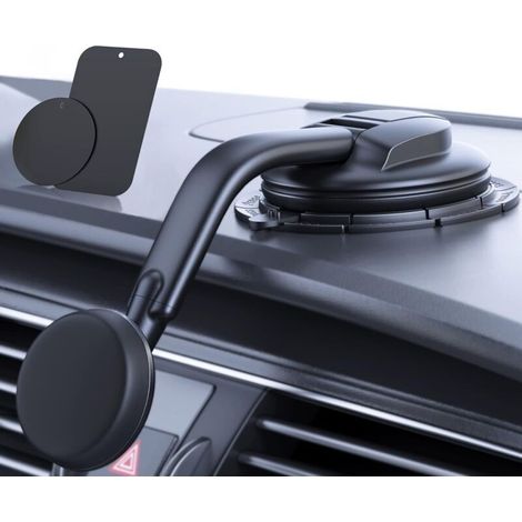 – Support téléphone voiture magnétique – 4 aimants N52 – Ventouse nano gel pour tableau de bord et pare-brise – Compatible iPhone et Android (1/5)