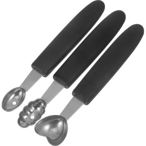 OUNONA 3 Pièces Cuillère à Glace Pastèque en Acier Inoxydable Noir (1/5)