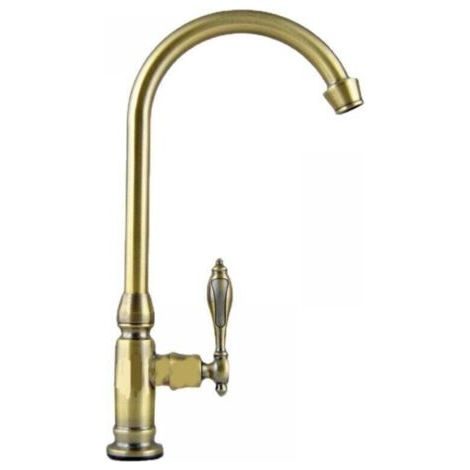 Küchenarmatur mit Einhebelmischer aus gebürstetem Messing, drehbarer Kaltwasser-Spültischhahn, Waschbeckenhahn mit Herunterziehfunktion für Waschbecken und Handwäsche, Antikbronze