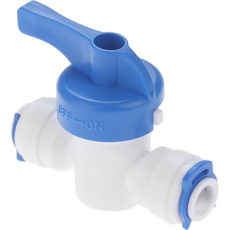 Straight 1/4" Inch OD Push Fit Connector Hose Quick Connection Control Fittings Plastic Ball Valve Reverse Osmosis Water Filter System for Dispensers (1/5)