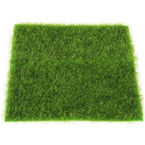 Dalles gazon artificiel emboîtables, tissu non tissé, décor aquarium, jardin miniature, maison de poupée (1/5)