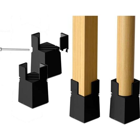 Rehausseurs de Lit Réglables 22-42mm Rehausseur Meuble pour Pieds de Chaise Table Canapé avec Pince à Vis 4 pcs 42mm 5cm 22 Noir (1/5)