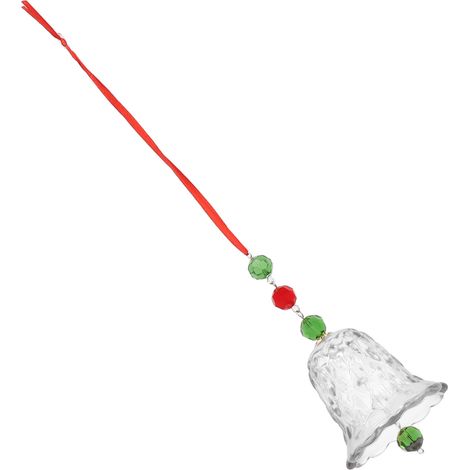 Carillon éolien suspendu, cloches en verre transparent aux surfaces géométriques polies, idéal comme cadeau de Noël. (1/5)