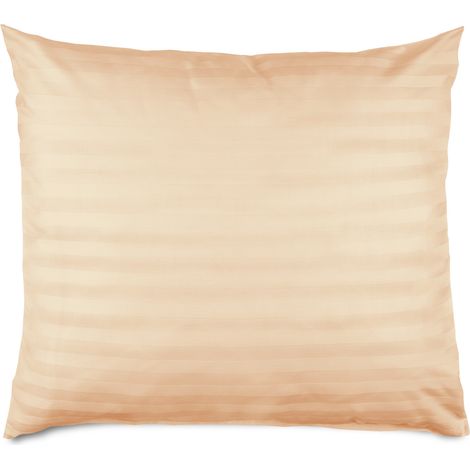 Federa in raso di cotone bambù STRIPE BEIGE/50x60