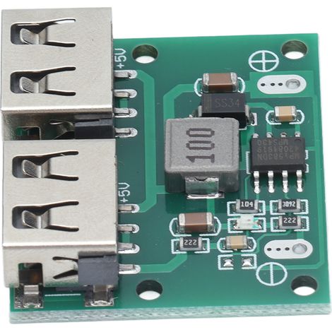 Abwärtswandler (DC/DC) mit zwei USB-Ausgängen, Spannungsreglermodul (9 V, 12 V, 24 V auf 5,2 V, 3 A). (1/5)