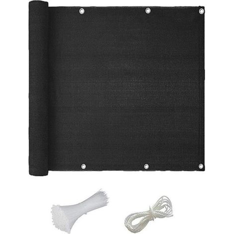 Voile d'ombrage Liner avec finition mesh lisse et œillets de fixation pour terrasse [Dimensions: 3x3m / Couleur: Noir] (1/5)