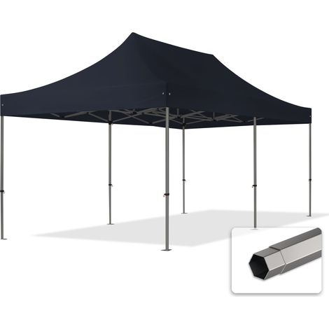 3x6 m Tente pliante - Acier, anti-feu, noir