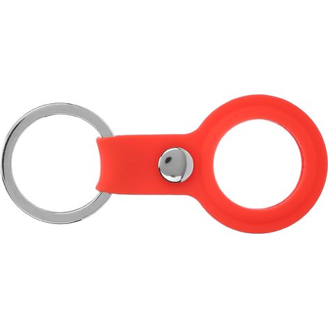 Étui protecteur en silicone rouge pour localisateur de clés anti-perte, coque souple compatible iOS, housse de protection pour porte-clés. (1/5)