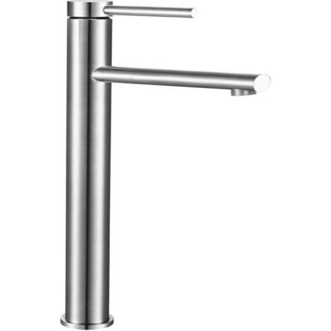 Robinet de salle de bain mitigeur haut en acier inoxydable avec bec haut (1/4)