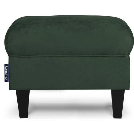 KONSIMO Sitzhocker zeitloses Design und pflegeleichter Stoff "MILES", Grün, Stoff, Classic, 55x42x40 cm (1/4)