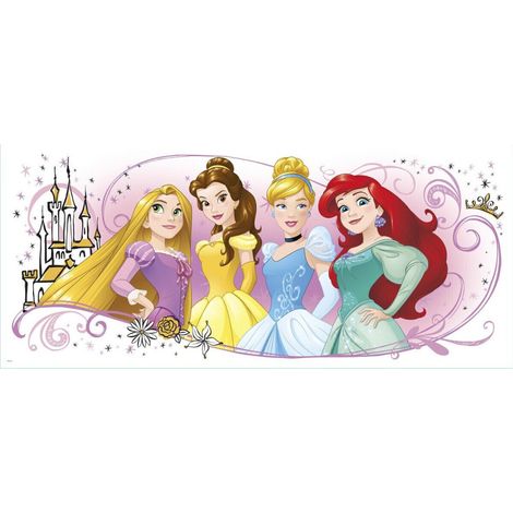 Stickers Princesse Raiponce Belle Cendrillon Ariel Disney 42x97 (1/3)