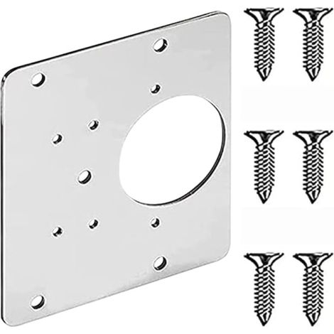 Plaque de réparation de charnière 9 x 9 cm en acier inoxydable (lot de 2) (1/5)