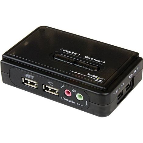 StarTech.com Switch KVM a 2 porte VGA USB con audio e cavi - Commutatore VGA USB a doppia porta (1/4)