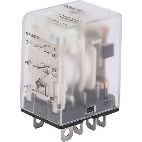 Relais électromagnétique 6VDC 8 broches, deux ouverts et fermés, 10A avec voyant vert (1/5)