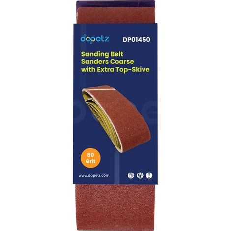 Dapetz ® 5Pcs Sanding Belts 80 Grits Aluminum Oxide Abrasive Fabric Sanding Belts 60 x 400mm Compatible with Bosch Sanders for Grinding,Sharpening and Derusting (1/5)