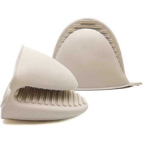 Gant de cuisine en silicone épais, manique mini, protège-poignées résistant à la chaleur (beige) (1/5)