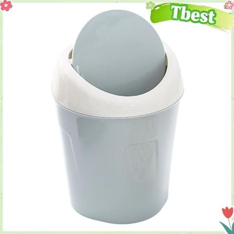 HURRISE Poubelle de bureau Corbelle de bureau peut petite mini-table en plastique poubelle avec couvercle droguerie support Bleue (1/5)